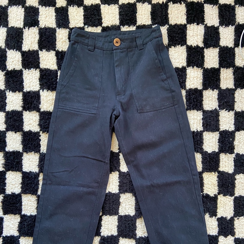 Beaton Linen Black Utility Pants size 4